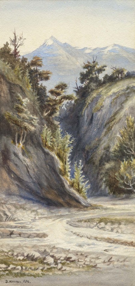 Dora Meeson At the Head of Lake Wakatipu 1890. Watercolour. Collection of Christchurch Art Gallery Te Puna o Waiwhetū, purchased 2016