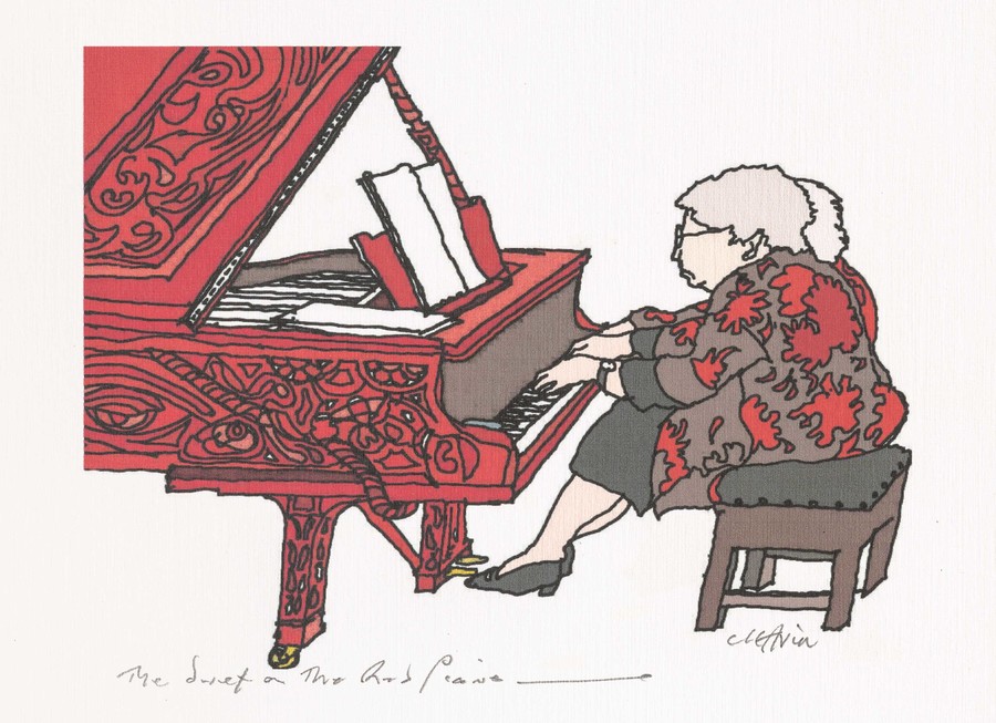 Barry Cleavin The Sunset on the Red Piano (detail) 2015. Inkjet print