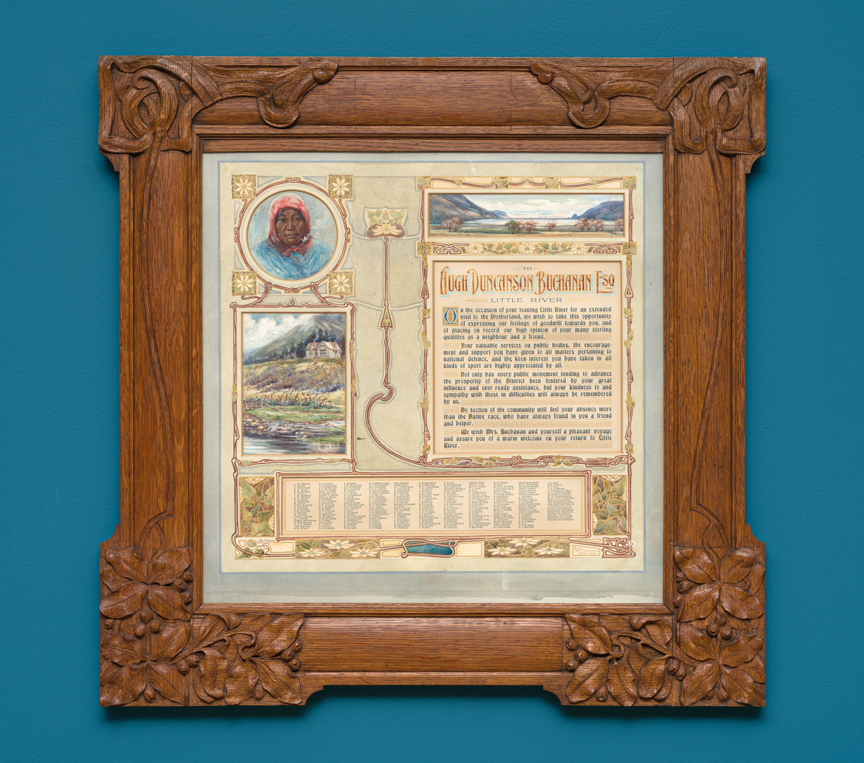 Robert Herdman-Smith's Framed Presentation to Hugh Duncanson Buchanan