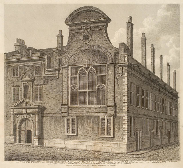The North Front Of Sion College, London Wall As It Appeared In The Year 1800, Before It Was Rebuilt