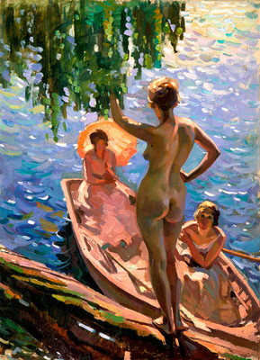 Evelyn Page Summer Morn 1929. Oil on canvas. Collection of Christchurch Art Gallery Te Puna o Waiwhetū, E Rosa Sawtell Bequest 1940. Reproduced courtesy of Sebastian Page and Anna Wilson