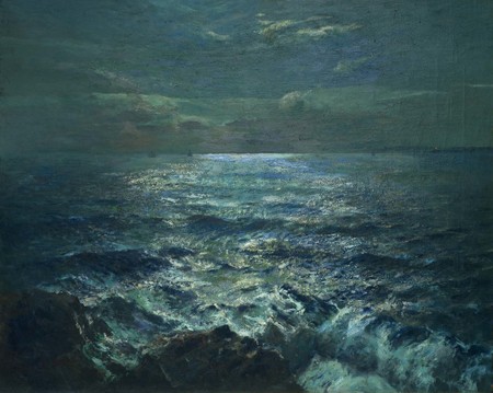  Julius Olsson Moonlight c.1910. Oil on canvas. Collection of Christchurch Art Gallery Te Puna o Waiwhetū, presented by the Canterbury Society of Arts with assistance from the John Peacock Bequest 1912. Presented to the Gallery 1932