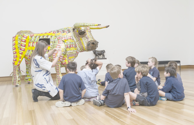 Students on a guided tour of the Gallery