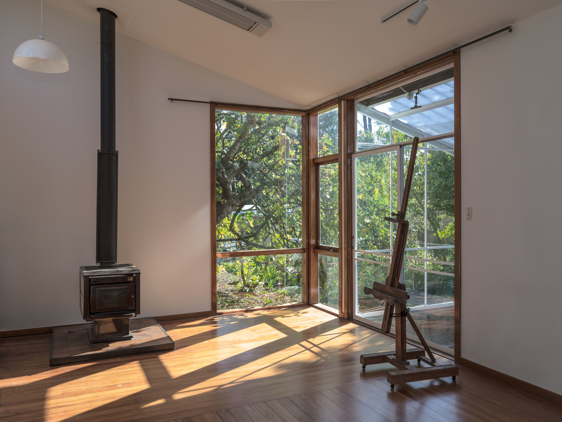 Interior of the Sutton Heritage House, showing Sutton’s easel. Photo: John Collie