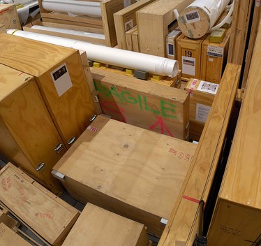 Christchurch Art Gallery collection in temporary storage. Photo: John Collie