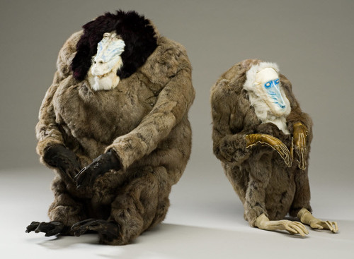 Francis Upritchard Husband and Wife Rabbit fur, tanned goat skin, modelling materialsCollection Christchurch Art Gallery Te Puna o Waiwhetū; purchased 2008Reproduced courtesy of Kate Macgarry and the artist