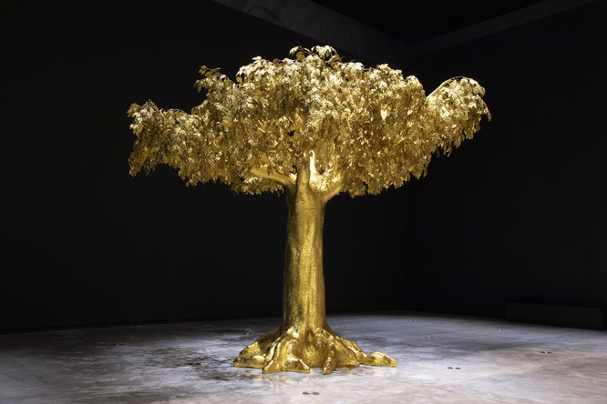 Reuben Paterson The Golden Bearing 2014. Mixed media. Courtesy of the artist and Govett-Brewster Art Gallery. Photo: Bryan James