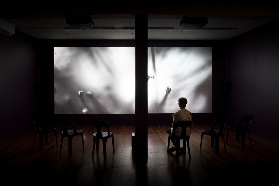 Installation view of Jeremy Leatinu'u: Te Whakawhitinga, The Physics Room, Otautahi Christchurch, 2022. Photo: Janneth Gil