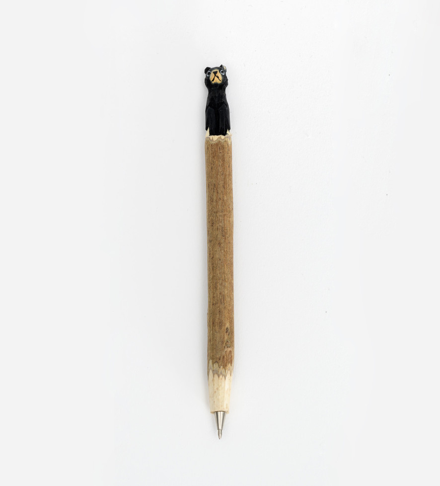 Ballpoint Pen - Black Bear Natural Wood