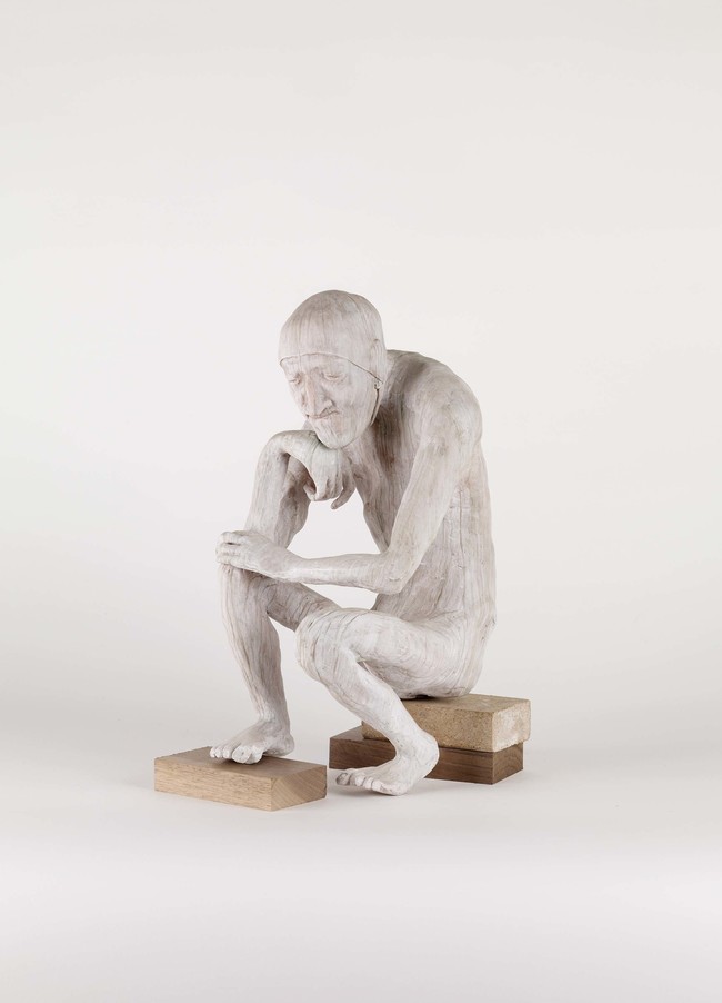 Francis Upritchard The Thinker (from Unmoving) 2007. Modelling material, foil, wire, paint. Courtesy Kate MacGarry, London