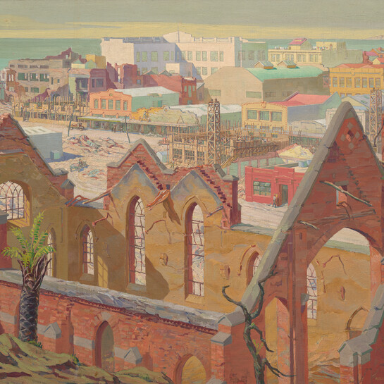 Roland Hipkins Renaissance 1932. Oil on Canvas. Collection of MTG Hawkes Bay, gift of the de Beer Family, 1952