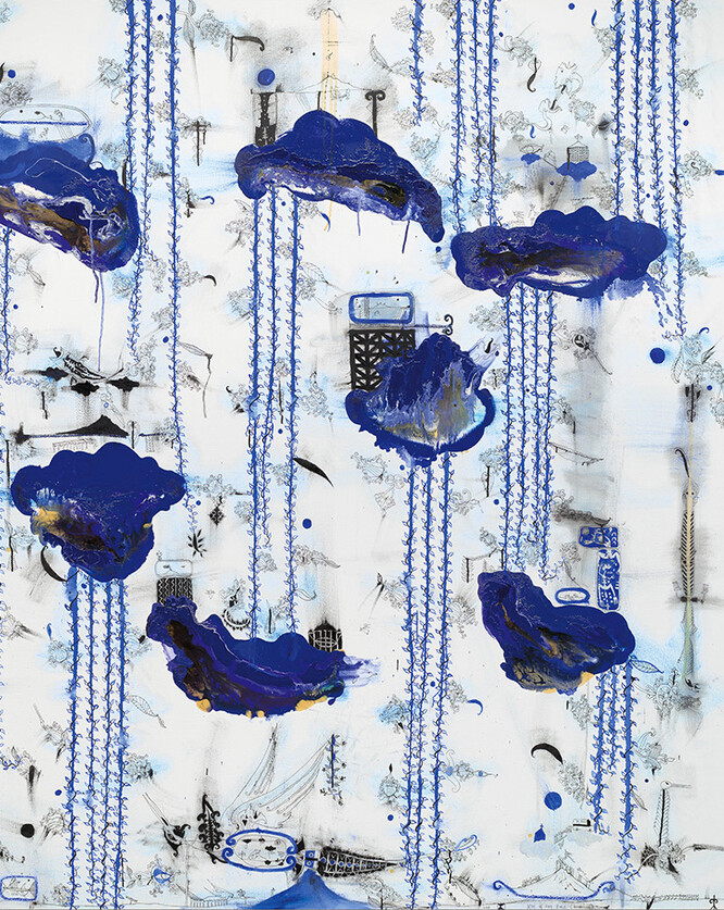 John Pule Not of This Time (Dreamland) 2008 (detail). Oil on canvas. Collection of Christchurch Art Gallery Te Puna o Waiwhetū, purchased 2019.